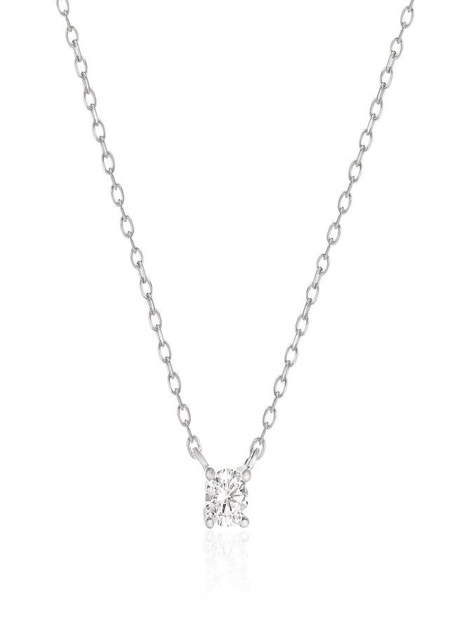 Tasiso Silver Necklaces for Women, Dainty Diamond Necklace 14k Silver Plated Prom Necklace Simple CZ Choker Necklaces for Women Trendy Everyday Jewelry Gifts - Image 1